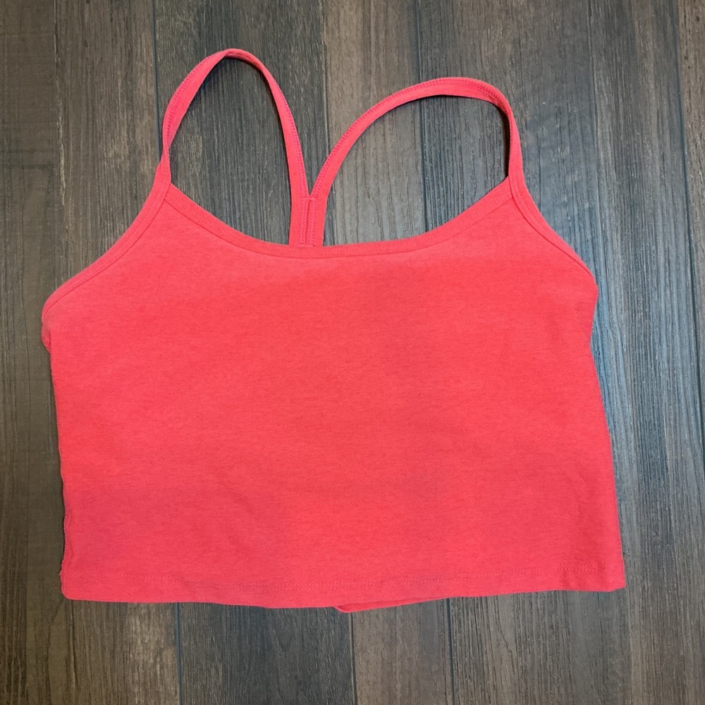 Beyond Yoga Spacedye Slim Racerback Cropped Tank Pink Coral Size Large L